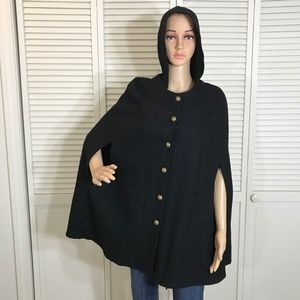 Samantha Pleet Rapscallion Hooded Wool Blend Cape Small